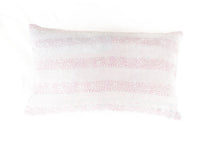 Sari pillowcase 30x50 in purple and purple-purple with colorful stripes in mustard yellow and light blue as well as floral patterns, unique Indian pillowcase in boho/vintage style