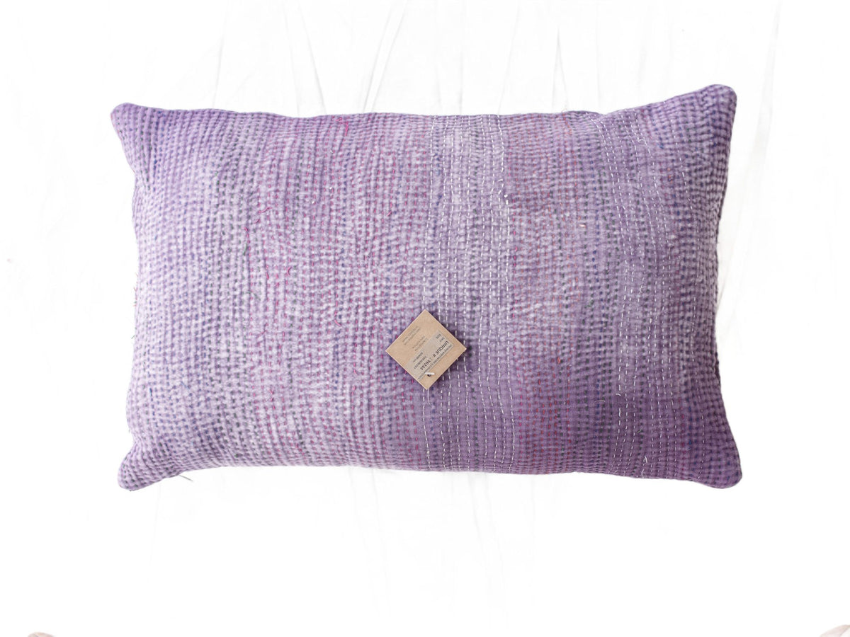 Sari pillowcase 60x40 in dark navy and pink with vintage oriental pattern and unique boho ethnic sari pillow look (colorful Indian pillowcases)