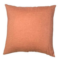 Linen cushion 50x50 with coral color, dusty orange, terracotta, peach color